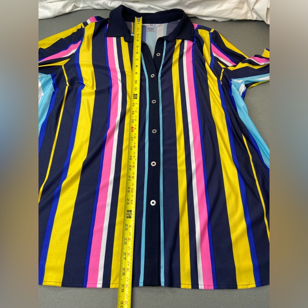 NYGuard Striped Button-Down‎ Shirt size 1X - Picture 5 of 8